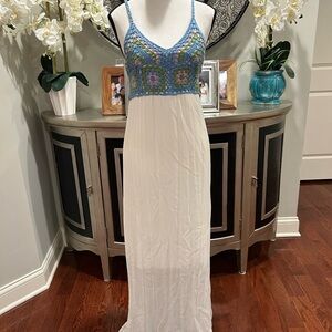 Altar'd State Blue and White Maxi Dress